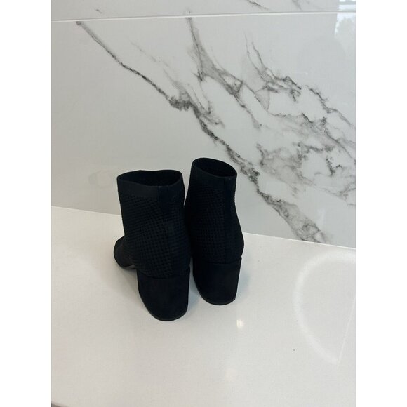 Eileen Fisher sz 9.5 Croft open toe ankle Boots block heel Mesh Knit Black EUC - Picture 4 of 7